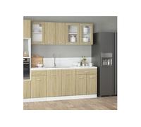 vidaXL Ensemble de 4 meubles de cuisine Lyon – chêne Sonoma – Marron – 3307657