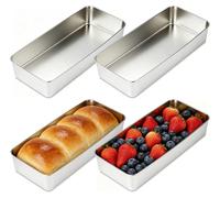 Ensemble de 4 moules à pain en acier inoxydable, pour gâteaux et toasts