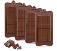 Ensemble de 4 moules en silicone Unyqoos®, comprenant 24 cavités chacune – adaptés au contact alimentaire et antiadhésifs, moules pour chocolat et confiseries, couleur marron