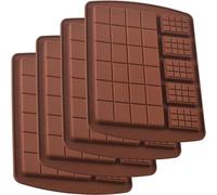 Ensemble de 4 moules en silicone Unyqoos® pour chocolat – Moules pour barres et mini-gaufres, idéaux pour les barres protéinées et énergétiques, le caramel et la ganache, antiadhésifs, résistants de -