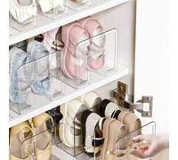 Ensemble de 4 niveaux de rangement pour chaussures en acrylique transparent, conception de séparateur vertical, étagère de rangement multifonctionnelle pour chambre, salle de bain, bureau, boîte de ra