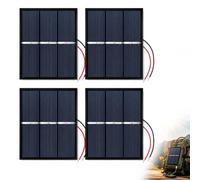Ensemble de 4 panneaux solaires 1,5 V 0,65 W en format mini 60 x 80 mm pour projets scientifiques, bricolage à la maison, jouets, applications électroniques et chargement de batteries à courant contin