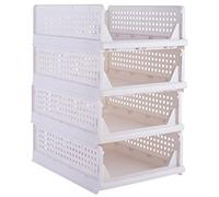 Ensemble de 4 penderies. Bac de rangement pour vêtements. Organisateur de penderie réglable. Les boîtes de rangement permettent de gagner de la place. (L-44 x l-34 x h-14)