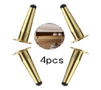 Ensemble de 4 pièces de mobilier en métal, table basse, canapé, meuble de rangement pour les pieds, pieds de meuble en métal de forme conique pointue, tête de lit, meuble TV, hauteur de table, pieds d