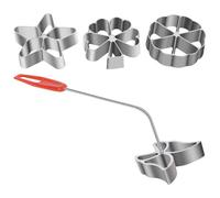 Ensemble de 4 pièces Rosette et Timbale,Home Made Swedish Rosette Waffle,ensemble de fer à Rosettes avec 4 moules à gaufres en aluminium à têtes interchangeables pour Rosettes Bunuelos Cookie