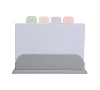 Ensemble de 4 planches à découper à code couleur avec support, planche à découper en plastique pour la cuisine, ensemble de tapis de planche à découper double face pour la viande,