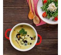Ensemble de 4 plats en céramique Unyqoos® avec couvercles – 2 orange et 2 rouges, 250 ml, 14x10,5x8,5 cm, adaptés au four et au micro-ondes, lavables au lave-vaisselle