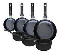 Fackelmann Ensemble de 4 poêles et 3 casseroles Brandao – céramique sans PFAS, induction