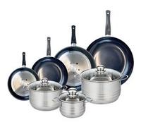 Ensemble de 4 Poêles de cuisson 20, 24, 28 et 32 cm et 3 faitouts 16, 20 et 24 cm Elo Prima Brillant Noir