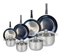 Ensemble de 4 Poêles de cuisson 20, 24, 28 et 32 cm et 4 faitouts 14, 16, 20 et 24 cm Elo Prima Brillant Noir