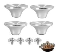 Ensemble de 4 Poignées de Couvercle Universelles en Acier Inoxydable, Boutons de Remplacement Résistants à la Chaleur pour Casseroles et Cocottes, Inclus Vis et Tampons en Silicone, Faciles