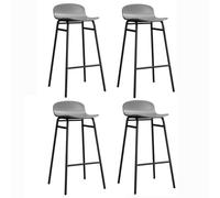 Ensemble de 4 tabourets de bar élégants - Chaises de comptoir d'intérieur et d'extérieur avec repose-pieds en métal - Idéal pour cuisine, salle à manger, bar et meubles de terrasse