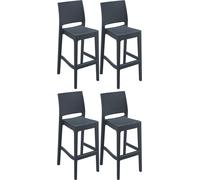 Ensemble de 4 tabourets de bar Jamaica, couleur : gris foncé