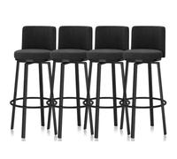Ensemble de 4 tabourets de bar pivotants en velours pour îlot central | Ensemble de 4 tabourets de bar pivotants à hauteur de comptoir, revêtus de velours, conçus pour les îlots de cuisine et