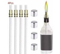Ensemble de 4 torches pour bouteille de vin, comprend 4 mèches de torche longue durée, support de mèche en laiton G