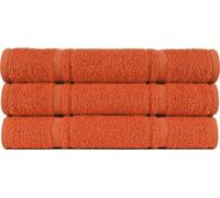 Ensemble de 4 torchons de cuisine Unyqoos®, 50 x 50 cm, 100% coton éponge, couleur unie Pure Terra (référence couleur 2392), disponible en 13 couleurs