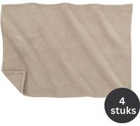 Ensemble de 4 torchons de cuisine Unyqoos® Tiseco SILO, 100% coton, texture gaufrée, avec boucle de suspension, dimensions 40 x 60 cm, couleur sable