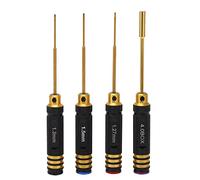 Ensemble de 4 tournevis pour RC, kit d’outils de précision à embouts hexagonaux avec des mèches de 1,27 mm, 1,3 mm, 1,5 mm et 4 mm, outils de réparation en alliage d’aluminium pour