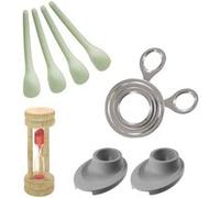 Ensemble de 4 ustensiles de cuisine pour la cuisson des œufs Fackelmann Bois,Inox,Vert G
