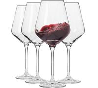 Ensemble de 4 verres à vin rouge Unyqoos® – 490 ml, en cristal, avec de longs pieds et un bord fin, adaptés au lave-vaisselle, design élégant, qualité européenne