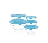 Ensemble de 5 Boîtes à Lunch Glass EH Bleu Transparent