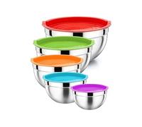 Ensemble de 5 bols avec couvercle en silicone HG04074
