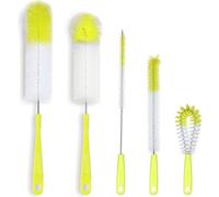 Ensemble de 5 brosses de nettoyage pour bouteilles ¿ Brosses à long manche pour bouteilles, pailles, embouts et bouchons ¿ Qualité alimentaire et ergonomique