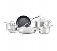Ensemble de 5 casseroles en acier inoxydable Circulon SteelShield, compatible avec les plaques à induction.