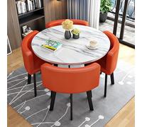 Ensemble de 5 chaises rondes pour cuisine, table basse et chaises combinées pour balcon, salon et salle à manger, ensemble de tables et chaises rondes pour réception, convient pour salon, séjour (