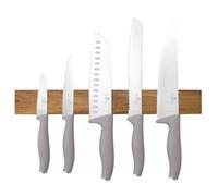 Berlinger Haus Jeu De Couteaux 6 Pièces Avec Support Magnétique En Bois D'acacia, Acier Inoxydable, Manche Ergonomique, Couteau Chef, Pain, Santoku, Utilitaire, Éplucheur, Taupe Mat
