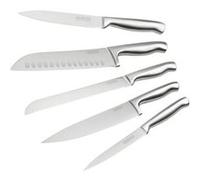 Nirosta Ensemble 5 couteaux de cuisine professionnels – acier inoxydable chef, santoku, pain, cranté
