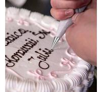 Ensemble de 5 douilles de tuyauterie à trou rond, kit de décoration de gâteau, buses de glaçage en acier inoxydable de qualité - convient pour le glaçage à la crème, les gâteaux d'anniversaire, les cu