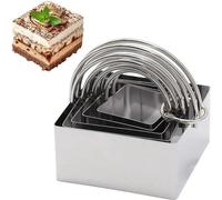 Ensemble de 5 emporte-pièces carrés pour biscuits, en acier inoxydable, de 4 à 8 cm, avec bords de coupe polis, poignées antidérapantes et lavables au lave-vaisselle