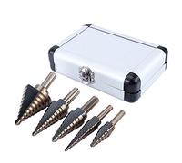 Ensemble de 5 Forets Étagés HSS en Titane, Perceuses Coniques avec Boîte en Aluminium