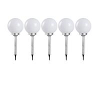 Ensemble de 5 lampes solaires d'extérieur à LED enfichables balle propriété piquets de sol blanc