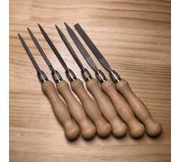 Ensemble de 5 Limes en Acier à Haute Teneur en Carbone avec Manches en Bois, Râpe pour Métal, Bois et Plastique