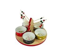 Ensemble de 5 petites Coupelles sur Planche - Hauteur 5 cm - Profondeur 25 cm - Largeur 25 cm