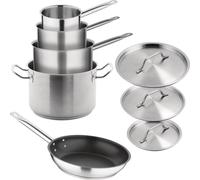 Ensemble de 5 pièces de batterie de cuisine à induction en acier inoxydable Vogue Cook Like A Pro