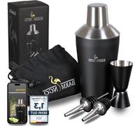 Ensemble de 5 pièces pour shaker à cocktail noir, 500 ml