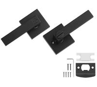 Ensemble de 5 poignées de porte noires mates avec serrure, mécanisme à levier réversible pour une utilisation avec des portes droitières ou gauchères, système de rotation à 45°, ensemble de quincaille