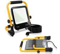 Ensemble de 5 projecteurs LED pour chantier, 50 W, 4000 lm, IP66, lampe de travail avec câble de 3 mètres, pour usage industriel, intérieur et extérieur