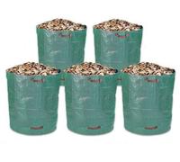 Ensemble de 5 sacs de jardin Unyqoos® de 500 litres – sacs robustes en tissu PP de 150 g/m², poignées de transport renforcées (3), bordure stable, imperméables et résistants aux UV