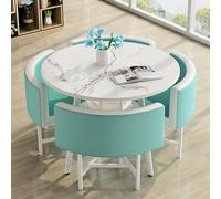 Ensemble de 5 tables de salle à manger rondes pour 4 personnes avec pieds en acier, gain de place, pour petite cuisine et salle à manger, table basse en option