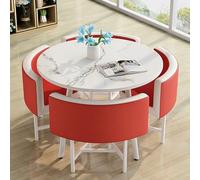 Ensemble de 5 tables de salle à manger rondes pour 4 personnes avec pieds en acier, pour petites cuisines et petits espaces, table basse en option