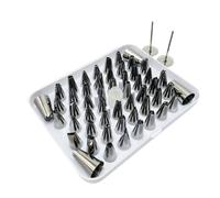 Ensemble de 52 douilles à douille en acier inoxydable for pâtisserie, décoration de gâteaux avec embouts en forme de fleur, d'étoile et de feuille
