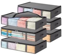 Ensemble de 6 boîtes de rangement à placer sous le lit, avec fenêtre