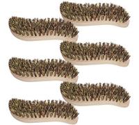 Ensemble de 6 brosses de nettoyage Unyqoos® avec manche en bois ergonomique, fibres naturelles en feuilles de palmier, résistantes à la chaleur – polyvalentes pour la cuisine, le jardin et la maison