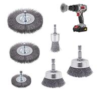 Ensemble de 6 brosses métalliques pour perceuse, brosse en acier de 6 mm, visseuse sans fil avec embout hexagonal