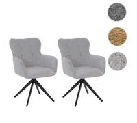 Ensemble de 6 chaises de salle à manger HWC-Q35 chenille (680 g/m²) gris clair