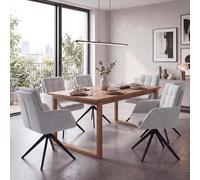 Lot de 6 chaises de salle à manger HWC-Q36, à retour automatique, beige